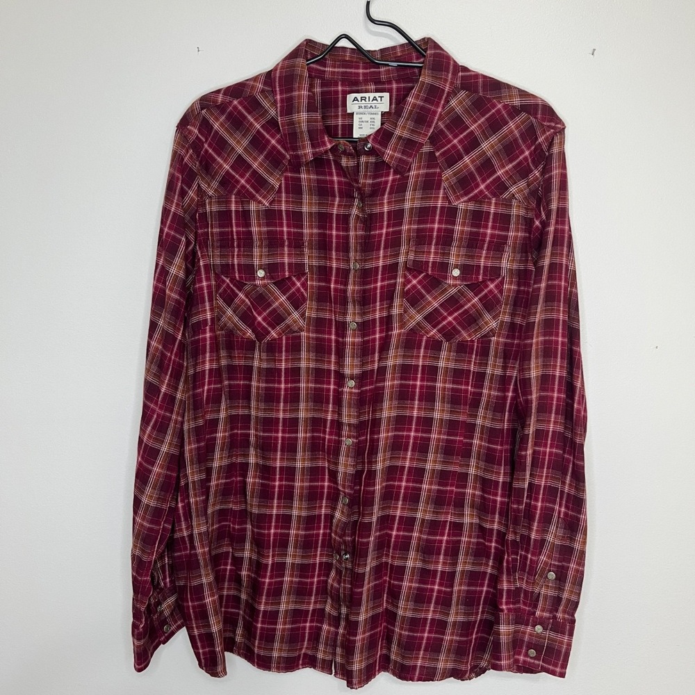 Ariat Western Snap Shirt Women's 2XL Cowgirl, Country Style Farmhouse